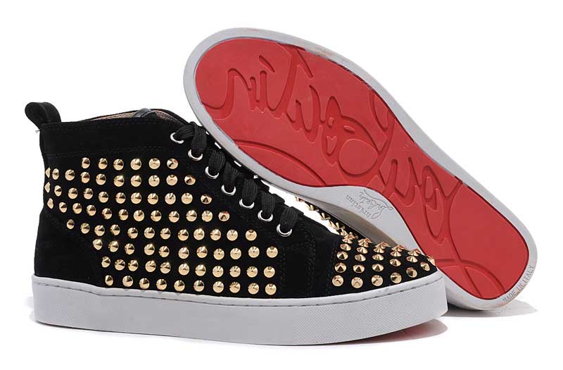 Christian_Louboutin_Louis_Gold_Flat_Spikes_High_Top_Red_Sole_Sneakers_Black_Suede3